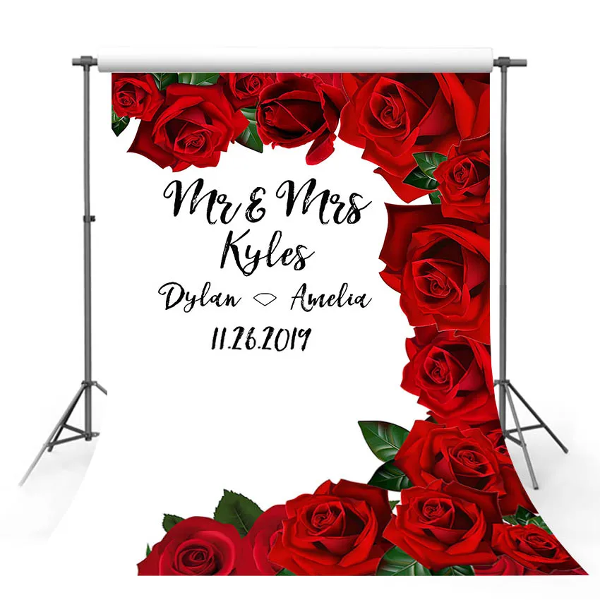 Custom Wedding Photography Backdrops Red Rose Flowers White Photo Background Birthday Bridal Shower Vinyl Photo Backdrop Props
Custom Wedding Photography Backdrops Red Rose Flowers White Photo Background Birthday Bridal Shower Vinyl Photo Backdrop Props