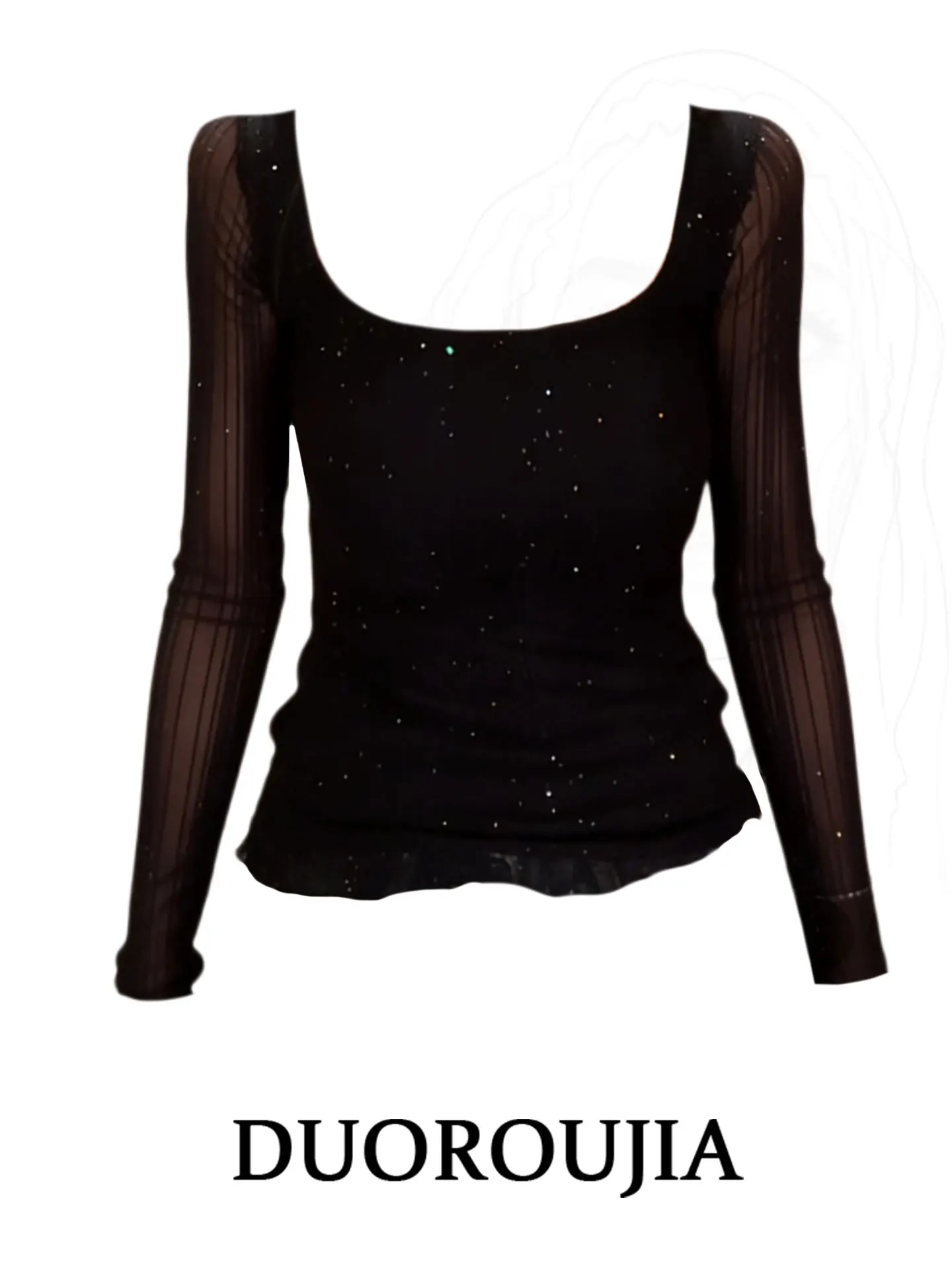 Slimming Mesh Sensual Sequin Transparent Sensation Square Collar Base Shirt Women's Autumn Winter plus Size High Waist Korean...
Slimming Mesh Sensual Sequin Transparent Sensation Square Collar Base Shirt Women's Autumn Winter plus Size High Waist Korean...