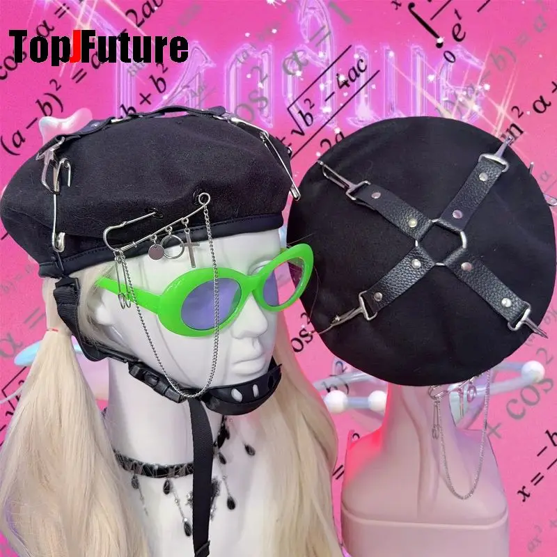 YGothic Punk Niche Design Beret Y2K Millennium Hot Girl Japanese Trendy E-girl Alt Subculture Harajuku Street Hat for Women
YGothic Punk Niche Design Beret Y2K Millennium Hot Girl Japanese Trendy E-girl Alt Subculture Harajuku Street Hat for Women