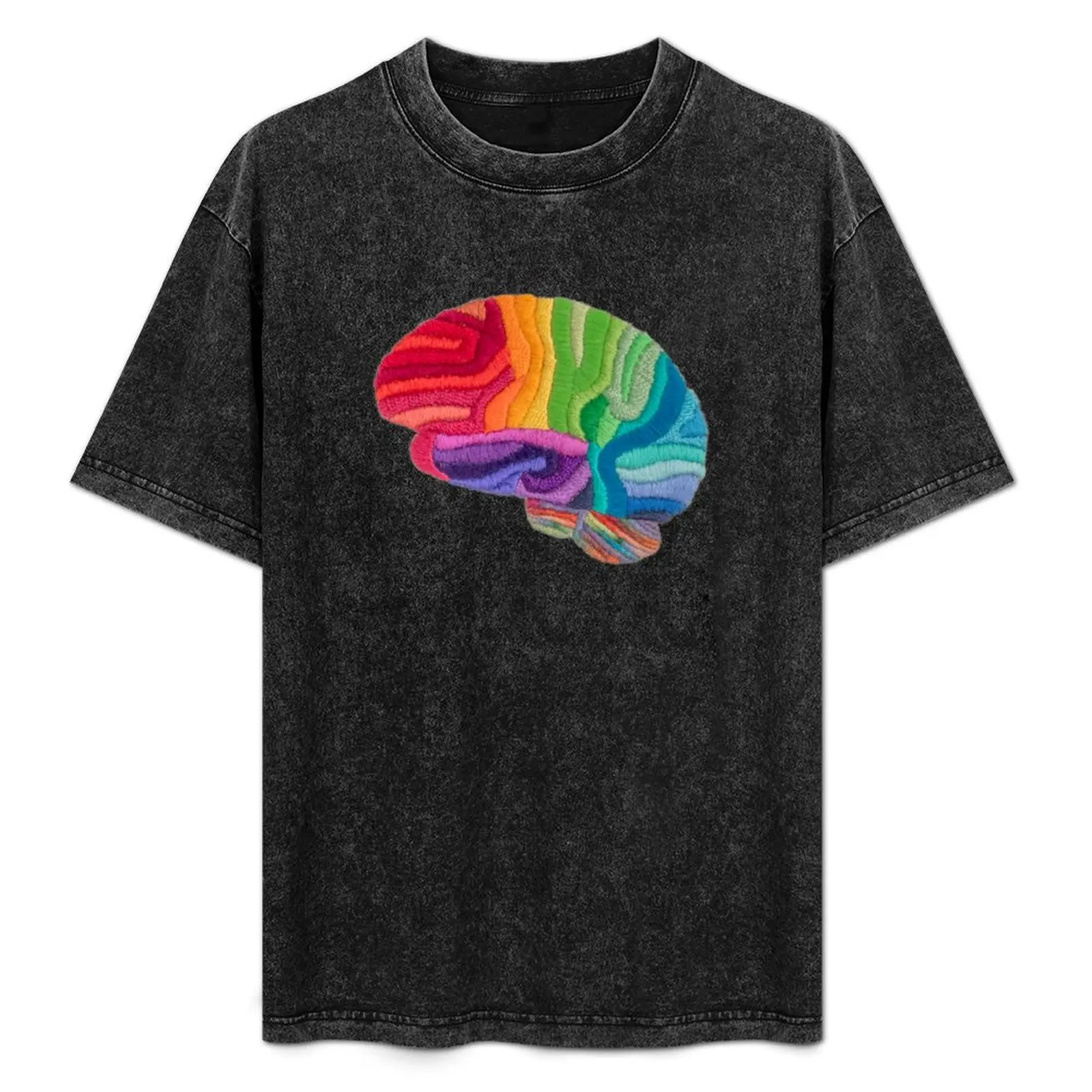 Embroidered Look - Rainbow Brain T-Shirt Street Art Print Tee Shirt
Embroidered Look - Rainbow Brain T-Shirt Street Art Print Tee Shirt