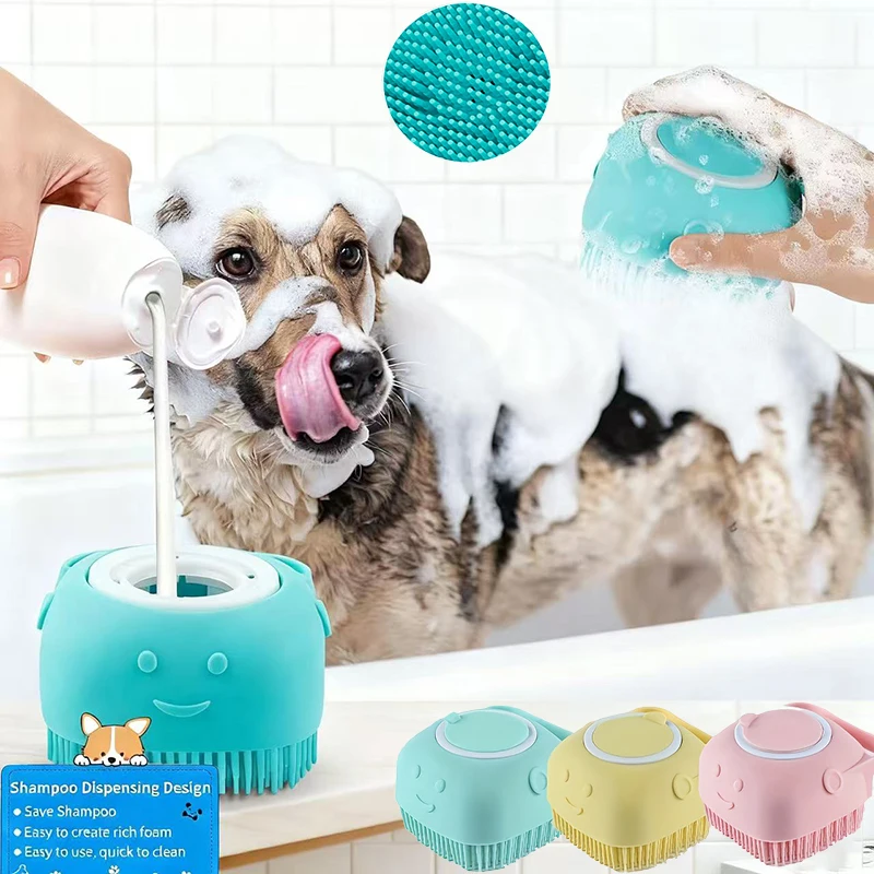 Pet Silicone Massage Bath Brush Shampoo Dispenser Soft Brush Duitable for Dog Cat Bathing Cleaning Foaming Grooming Accessories
Pet Silicone Massage Bath Brush Shampoo Dispenser Soft Brush Duitable for Dog Cat Bathing Cleaning Foaming Grooming Accessories