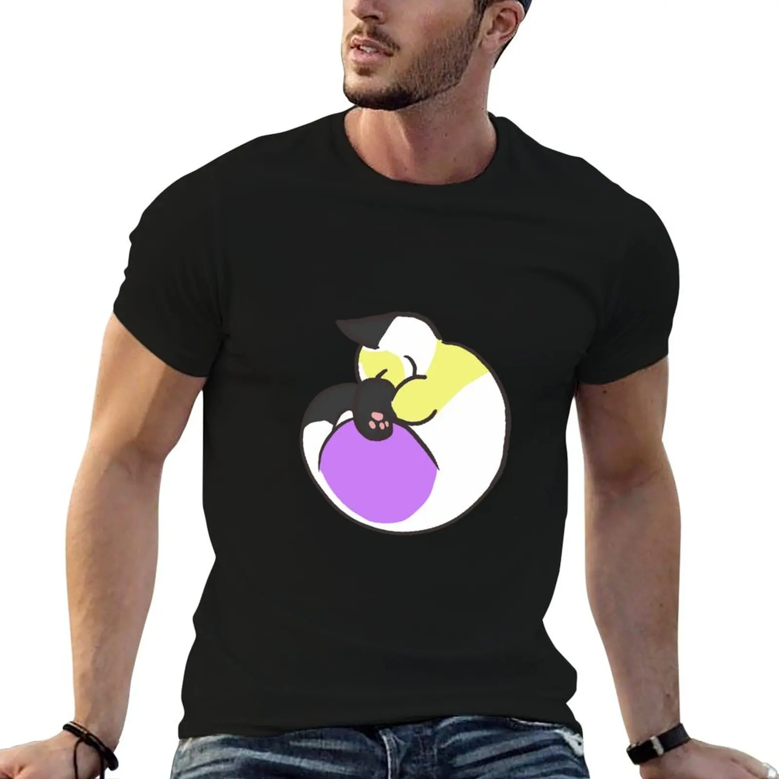 Nonbinary pride - Sleepy Kitty T-Shirt funny t shirts cotton t shirts designer T-Shirt
Nonbinary pride - Sleepy Kitty T-Shirt funny t shirts cotton t shirts designer T-Shirt