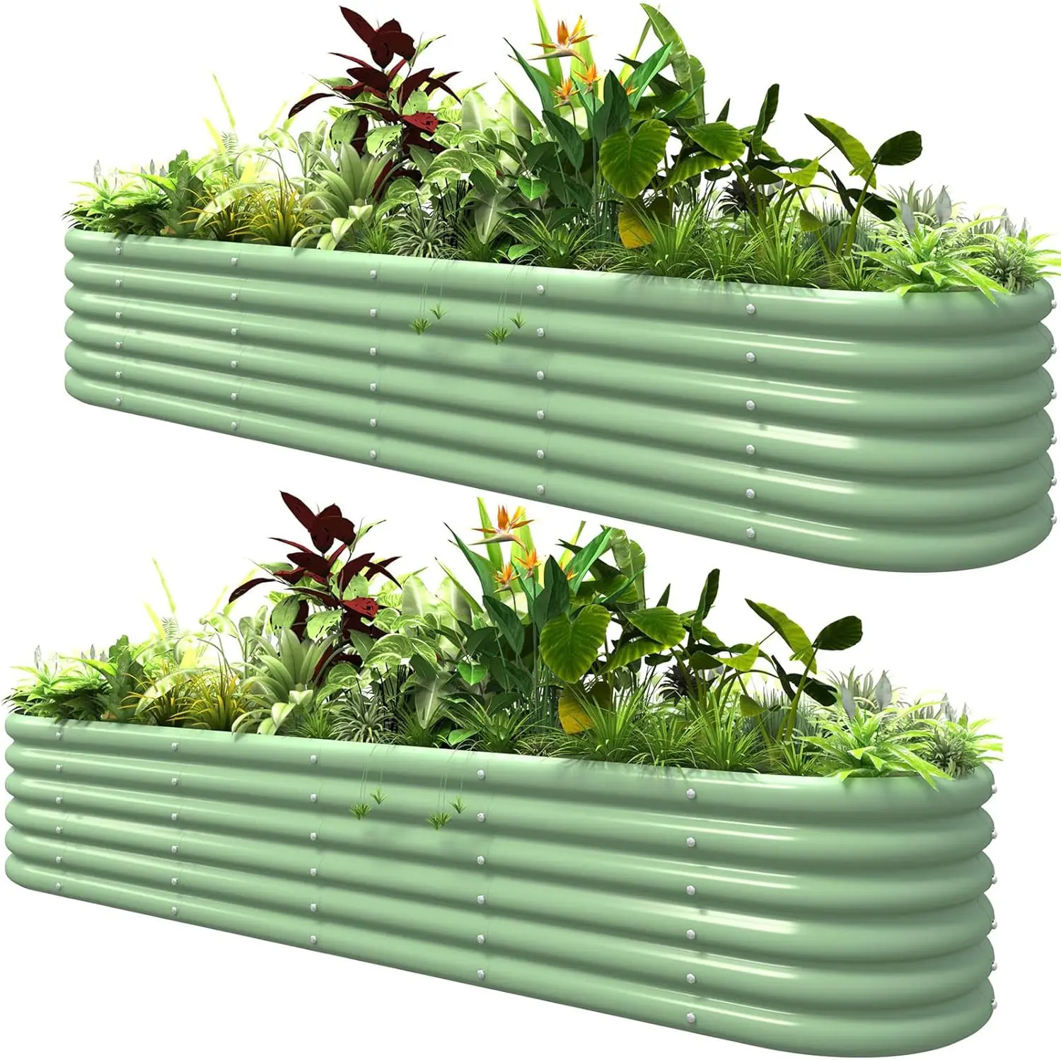 8ft X 2ft X 1.4ft Metal Modular Raised Garden Bed - 17" Tall, 12-in-1 Planter Box for Growing Flowers, Herbs, and Vegetables
8ft X 2ft X 1.4ft Metal Modular Raised Garden Bed - 17" Tall, 12-in-1 Planter Box for Growing Flowers, Herbs, and Vegetables