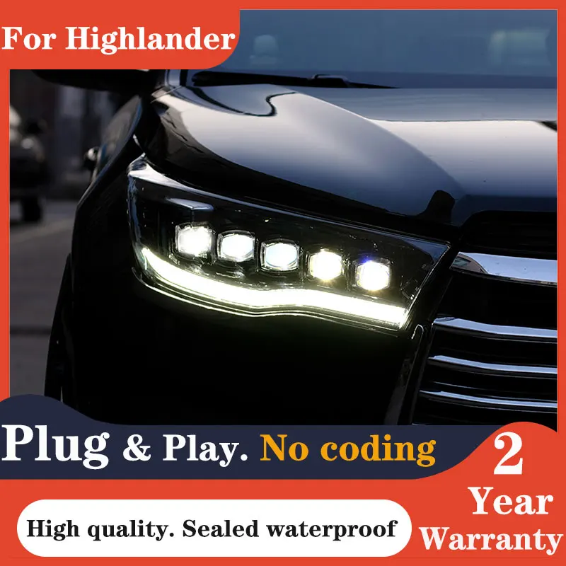 Car Styling for Toyota Highlander Headlights 2015-2017 Highlander Headlight LED DRL Head Lamp LED Projector Lens Accessories
Car Styling for Toyota Highlander Headlights 2015-2017 Highlander Headlight LED DRL Head Lamp LED Projector Lens Accessories
