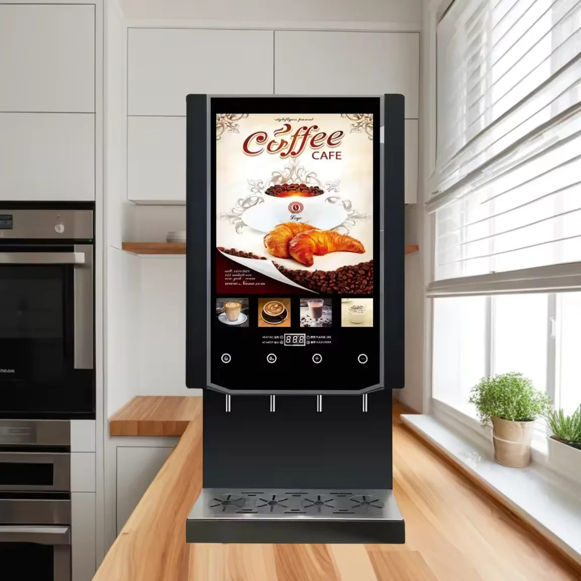 Economical Commercial Automatic 4 Hot Flavors Instant Coffee Maker Smart Coffee Vending Machine
Economical Commercial Automatic 4 Hot Flavors Instant Coffee Maker Smart Coffee Vending Machine