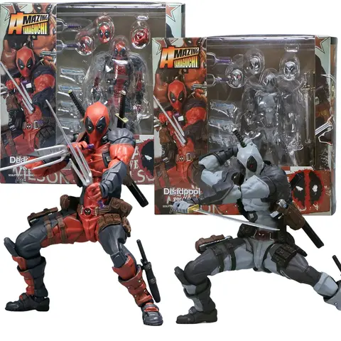 Incrível YAMAGUCHI Deadpool & Wolverine 2.0 Figura de ação cinza Mutants Joint Mobile KAIYODO Wade Modelo Filme Brinquedos para crianças Presente