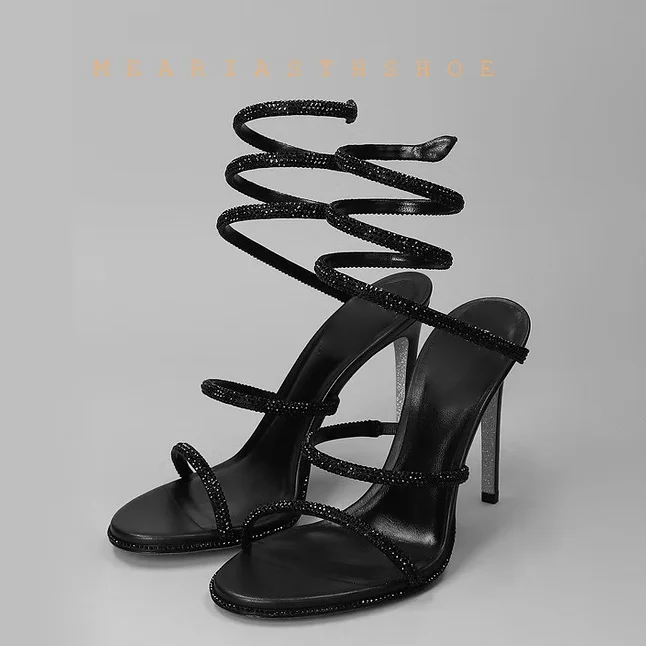 Fashion Summer open toe Snake Twine Around Crystal Women Sandals Luxury Rhinestones Thin High heels Gladiator Sandal Party Shoes
Fashion Summer open toe Snake Twine Around Crystal Women Sandals Luxury Rhinestones Thin High heels Gladiator Sandal Party Shoes