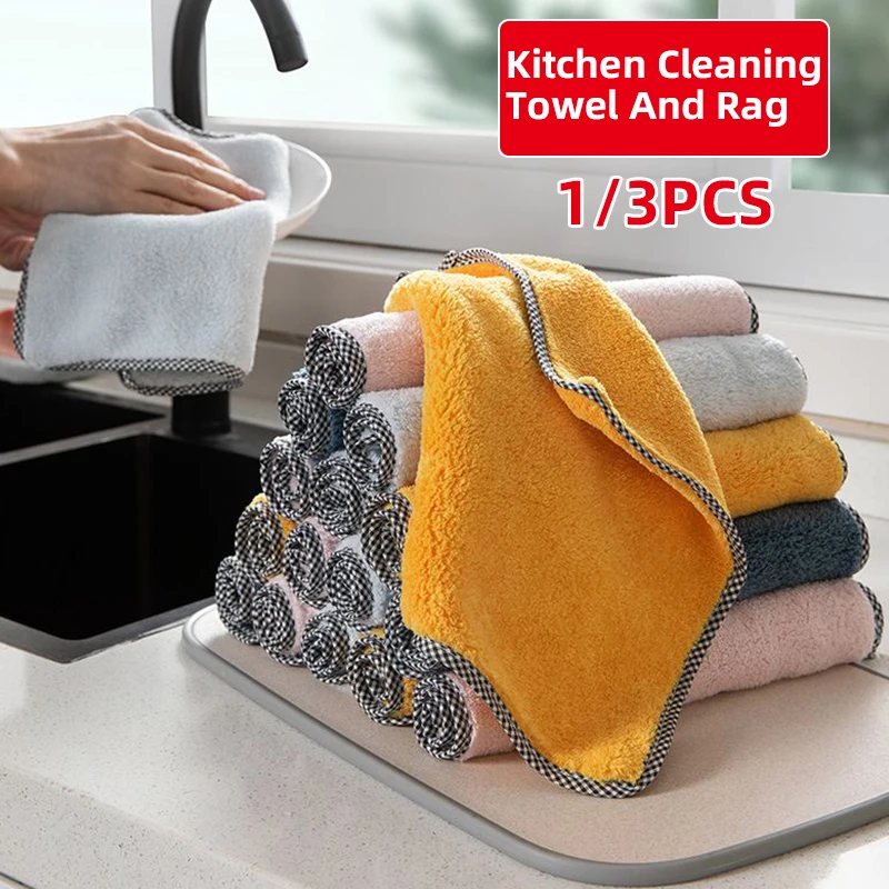 Obelix 1/3Pcs Kitchen Daily Dish Thick Towel Non-Stick Oil Table Cleaning Cloth Scouring Pad Dish Cloth Rag Home Clean Tools
Obelix 1/3Pcs Kitchen Daily Dish Thick Towel Non-Stick Oil Table Cleaning Cloth Scouring Pad Dish Cloth Rag Home Clean Tools