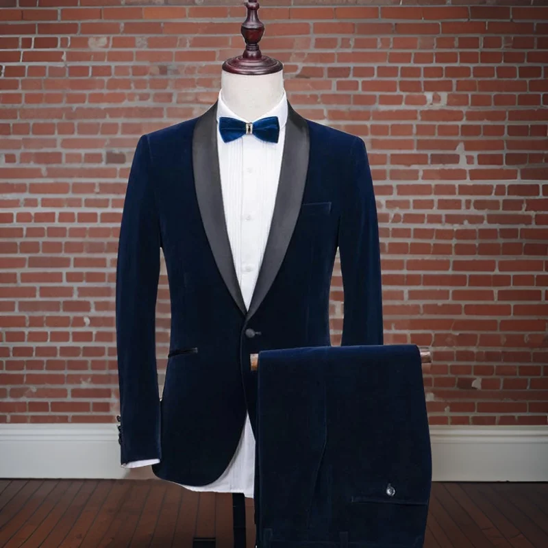 Formal Business Men Suits for Wedding 2 Pcs Groom Tuxedo Shawl Lapel Male Velvet Smoking Blazer with Trousers Fashion Costume
Formal Business Men Suits for Wedding 2 Pcs Groom Tuxedo Shawl Lapel Male Velvet Smoking Blazer with Trousers Fashion Costume