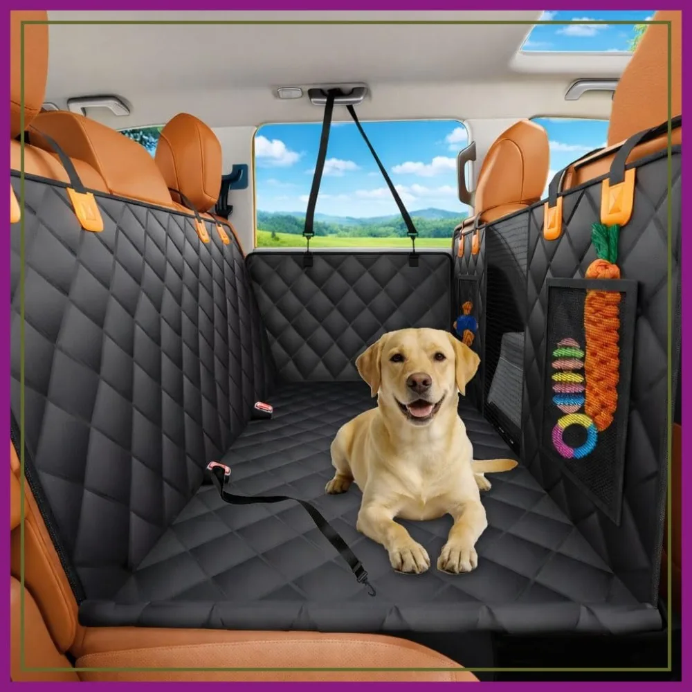 Dog Car Seat Cover for Back Seat with Removable Hard Bottom Board, Waterproof Hammock for SUV, Anti-Sag Support for Large Dogs, Universal Fit
Dog Car Seat Cover for Back Seat with Removable Hard Bottom Board, Waterproof Hammock for SUV, Anti-Sag Support for Large Dogs, Universal Fit