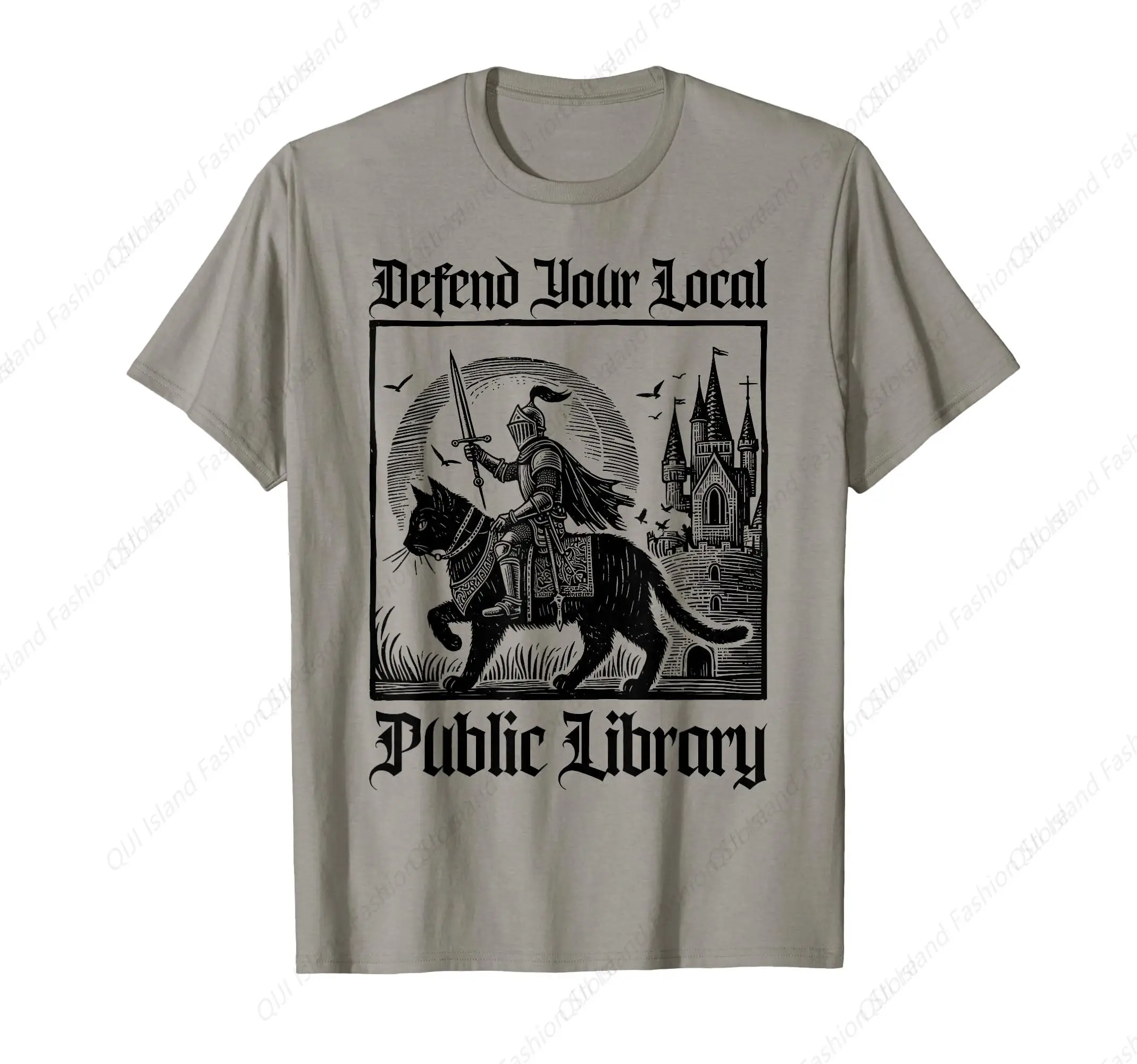 Defend Your Local Public Library Funny Knight Riding Cat T-Shirt
Defend Your Local Public Library Funny Knight Riding Cat T-Shirt