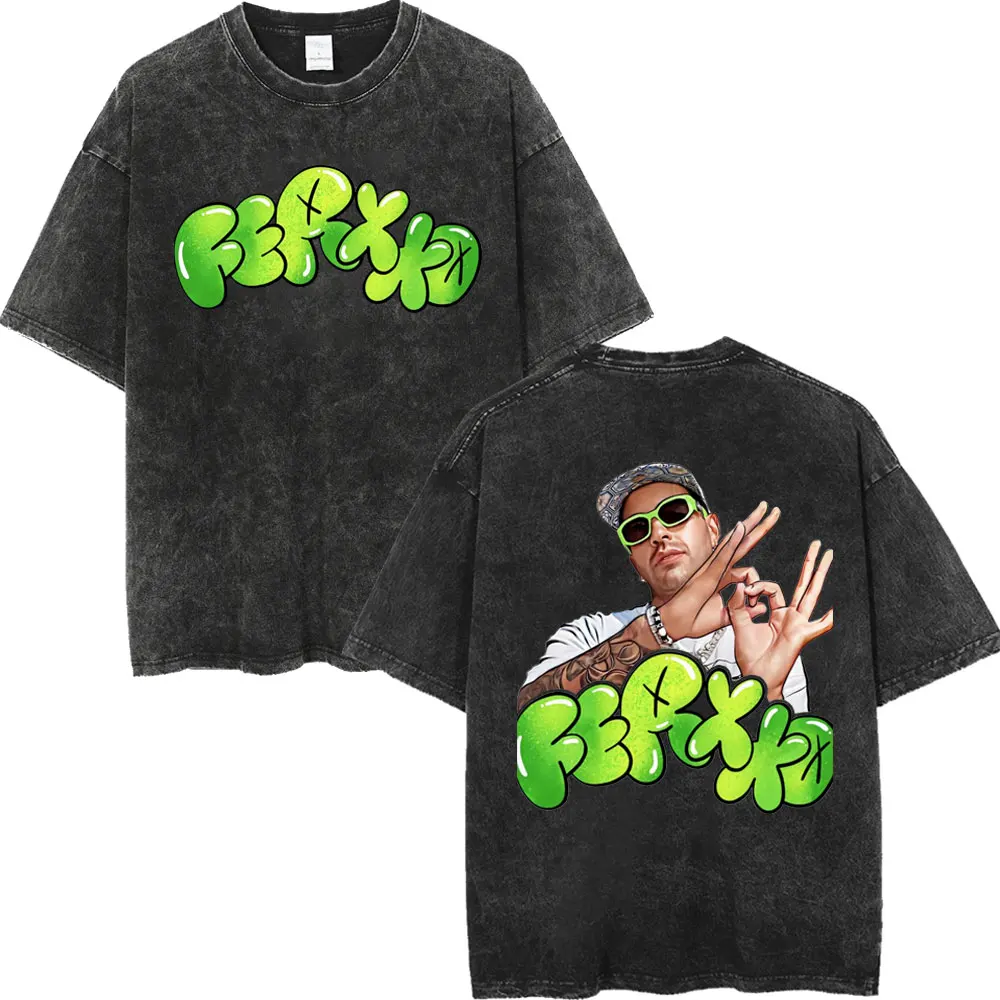 Rapper Feid Tour Double Sided Graphic T Shirts Fashion Hip Hop Vintage Washed T-shirt Men Women 100% Cotton Oversized T-shirts
Rapper Feid Tour Double Sided Graphic T Shirts Fashion Hip Hop Vintage Washed T-shirt Men Women 100% Cotton Oversized T-shirts