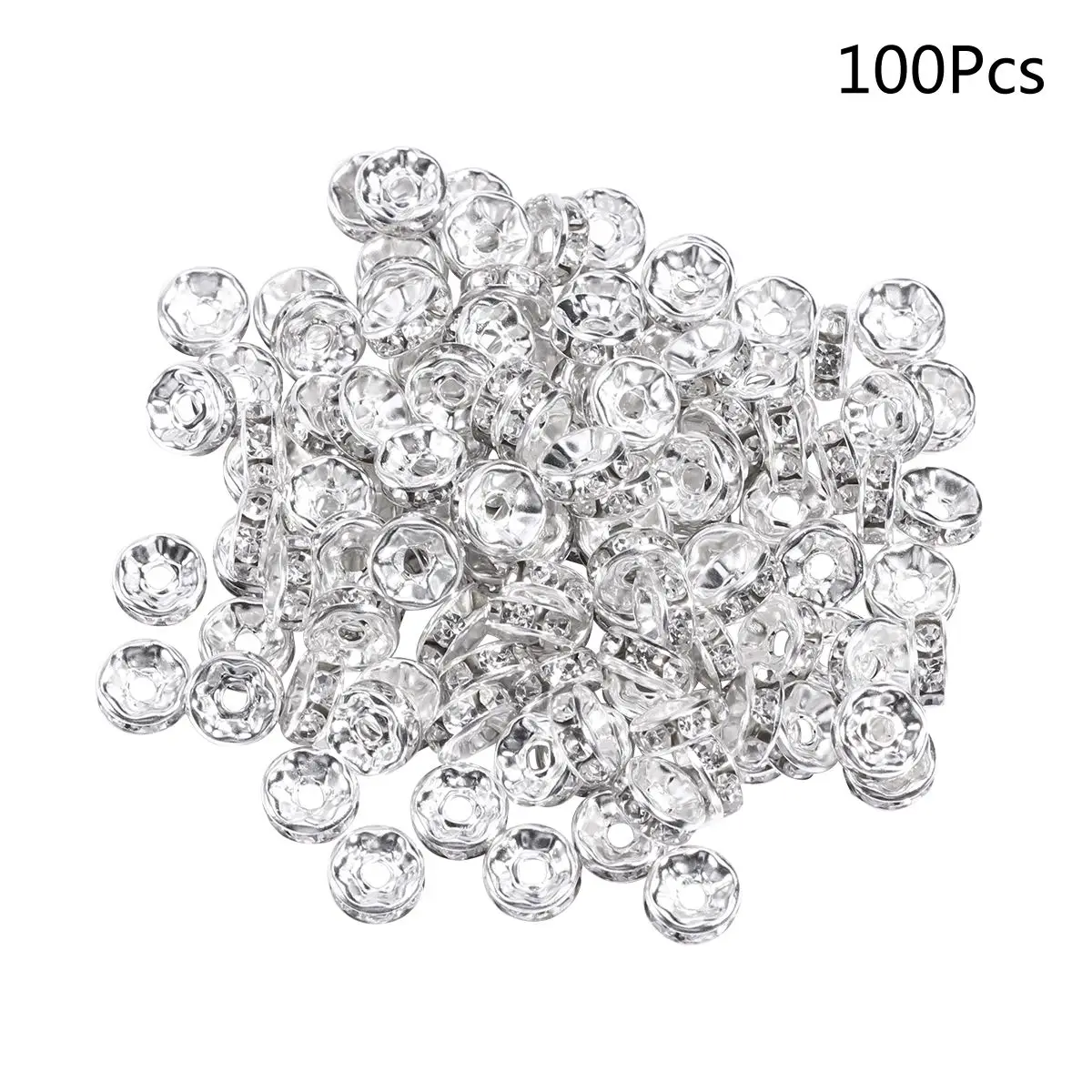 100pcs Rhinestone Shiny Plated Spacer Bead Silver Jewelry Plated Spacer Bead Making Crafts Findings Glass
100pcs Rhinestone Shiny Plated Spacer Bead Silver Jewelry Plated Spacer Bead Making Crafts Findings Glass