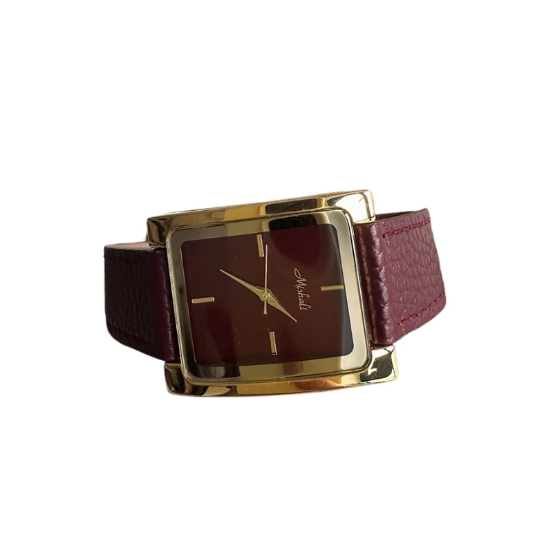 Square large dial, fashionable and simple, high-end leather wind quartz watch for girls
Square large dial, fashionable and simple, high-end leather wind quartz watch for girls