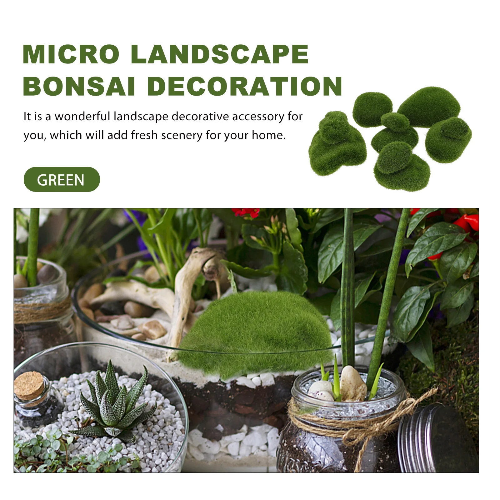 10Pcs Lifelike Mossy Stones Artificial Moss Stones Creative Moss Rock Design for Plant Wall Background Garden Use
10Pcs Lifelike Mossy Stones Artificial Moss Stones Creative Moss Rock Design for Plant Wall Background Garden Use