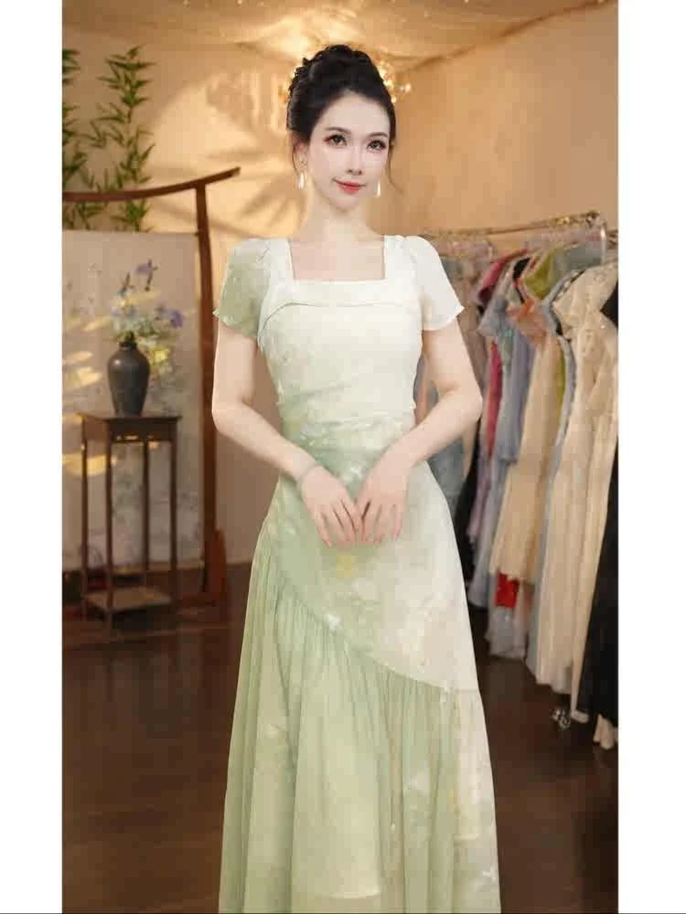 Уникальный дизайн, разноцветное платье А-силуэта с длинным рукавом для женщин, модное летнее повседневное платье с высокой талией и коротким рукавом
Уникальный дизайн, разноцветное платье А-силуэта с длинным рукавом для женщин, модное летнее повседневное платье с высокой талией и коротким рукавом