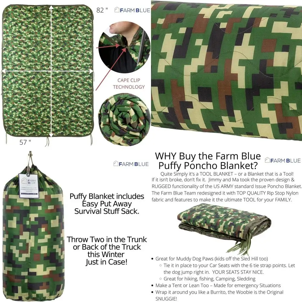 Exclusive Digital Camo Army Blanket - Versatile Poncho Liner for Outdoor Adventures and Travel
Exclusive Digital Camo Army Blanket - Versatile Poncho Liner for Outdoor Adventures and Travel