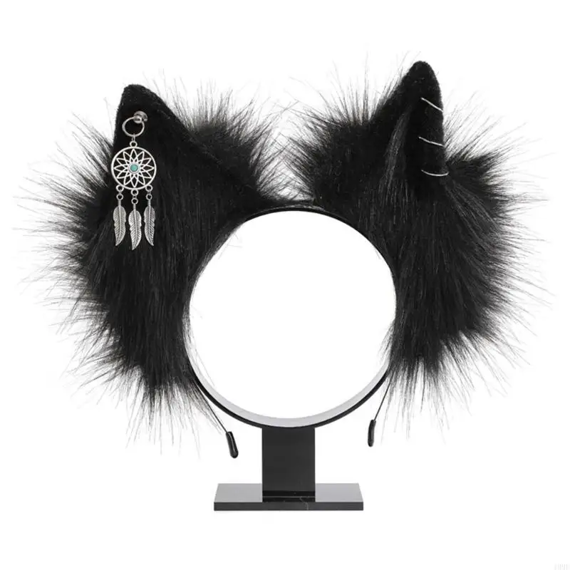 49MF Halloween Cats Ear Hairband with Metal Earring Role Play Cats Ear Headbands Realistic Cats Ear Hairband for Girl Makeup
49MF Halloween Cats Ear Hairband with Metal Earring Role Play Cats Ear Headbands Realistic Cats Ear Hairband for Girl Makeup