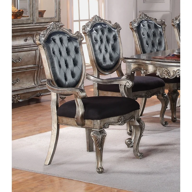 Silver Grey Antique Platinum Tufted Side Chair Pair
Silver Grey Antique Platinum Tufted Side Chair Pair