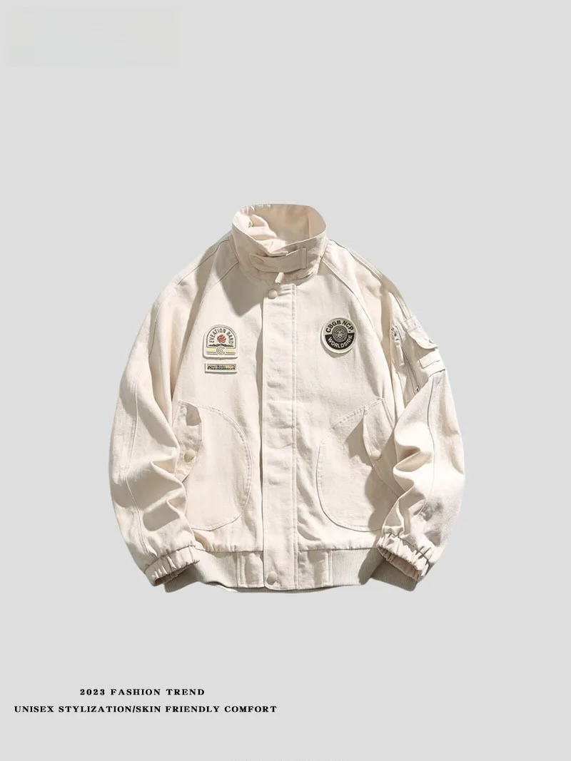 Куртка свободного кроя однотонная с бейсбольным воротником, повседневная, для мужчин, весна-осень, новая коллекция, верхняя одежда для пар
Куртка свободного кроя однотонная с бейсбольным воротником, повседневная, для мужчин, весна-осень, новая коллекция, верхняя одежда для пар