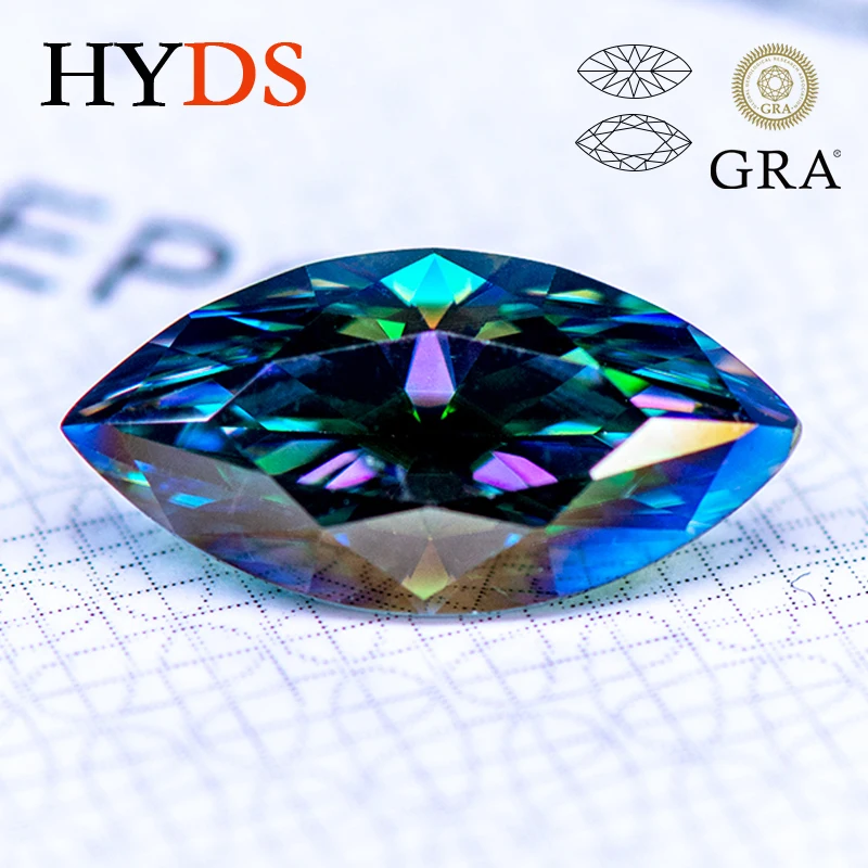 Moissanite Stone Rainbow Green Color VVS1 Marquise Shape Charms Beads for DIY Jewelry Making Rings Bracelet with GRA Certificate
Moissanite Stone Rainbow Green Color VVS1 Marquise Shape Charms Beads for DIY Jewelry Making Rings Bracelet with GRA Certificate