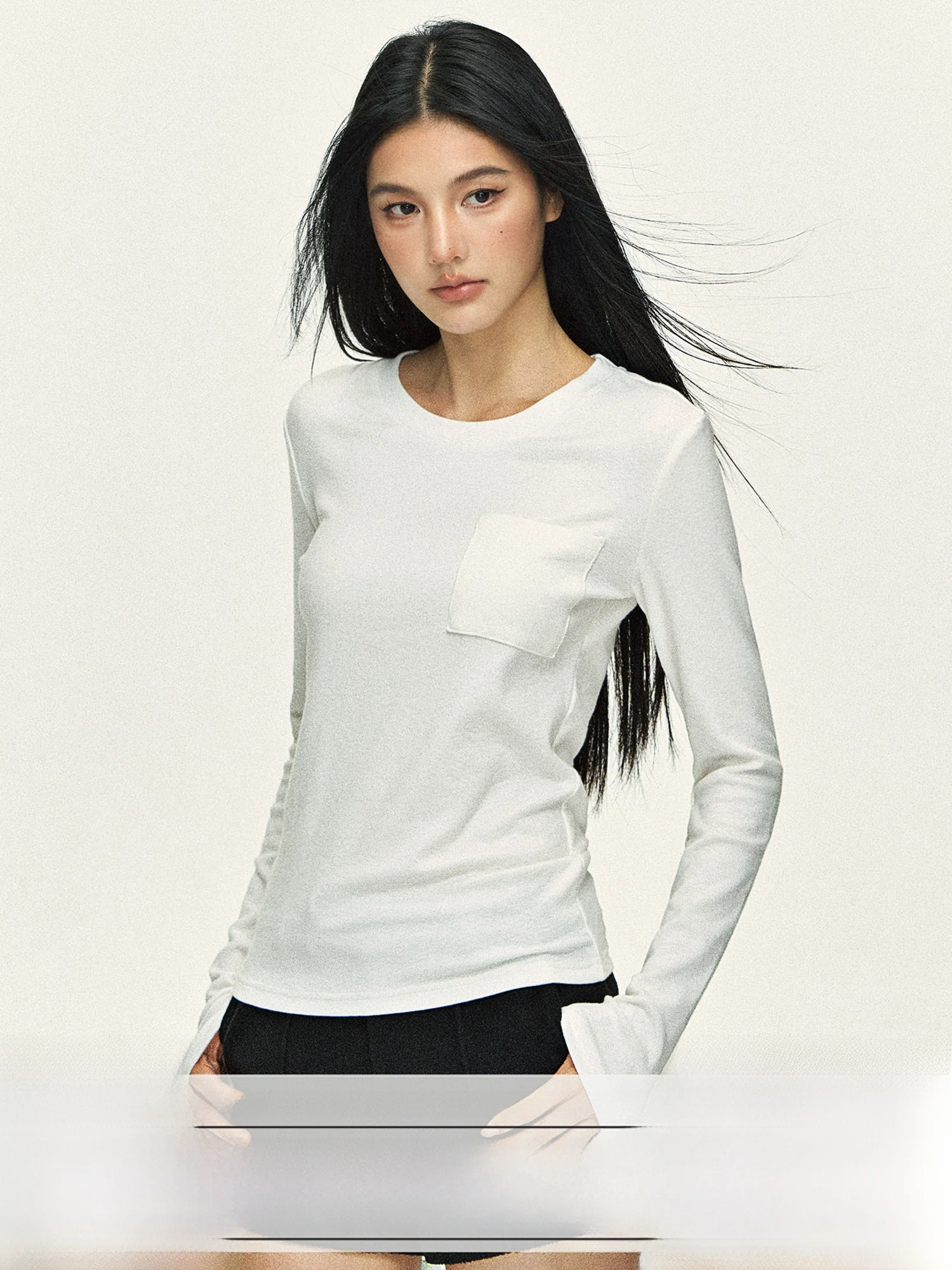 Loose Fit Long Sve T-irt Women's Base Layer irt ket Design Casual Comfortable Korean Sle round Ne Top
Loose Fit Long Sve T-irt Women's Base Layer irt ket Design Casual Comfortable Korean Sle round Ne Top