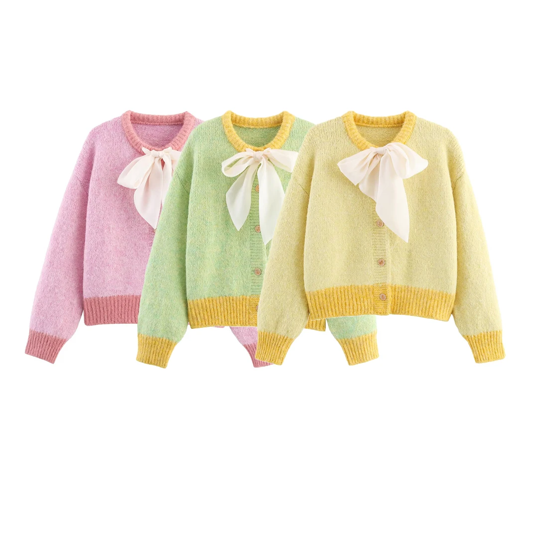 Korejepo 2025 New Women Clothing European and American Style Fashionable Simple Bow Decoration Knitted Cardigan Top
Korejepo 2025 New Women Clothing European and American Style Fashionable Simple Bow Decoration Knitted Cardigan Top
