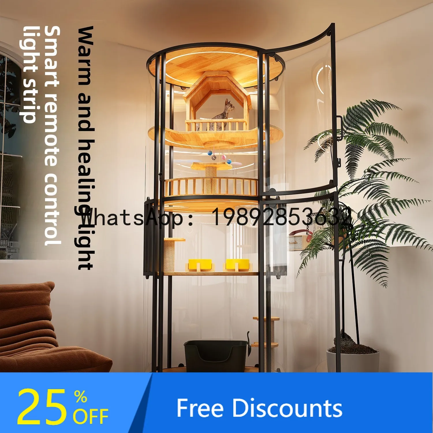 CZ Panoramic Cylindrical Cat Villa Tempered Glass Cat House Can Place Automatic Cat Litter Box
CZ Panoramic Cylindrical Cat Villa Tempered Glass Cat House Can Place Automatic Cat Litter Box
