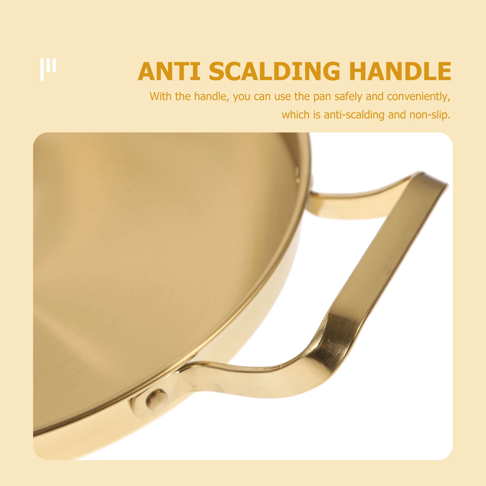 Korean Hot Pot Thickened Stainless Steel Cooking Pots Golden Commercial Fry Pan Anti Scalding Handles Easy Clean Durability
Korean Hot Pot Thickened Stainless Steel Cooking Pots Golden Commercial Fry Pan Anti Scalding Handles Easy Clean Durability