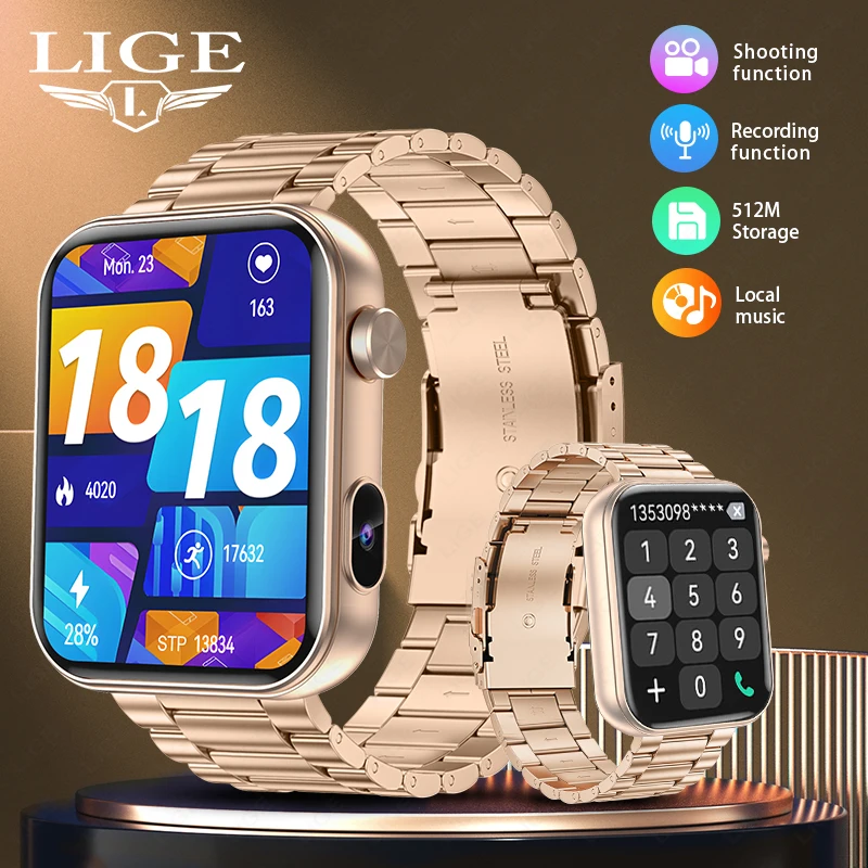 LIGE Новые умные часы с записью видео и камерой, память 512 м, локальная музыка, динамический циферблат, Bluetooth-вызов, 1,91 дюйма, HD, умные часы для женщин
LIGE Новые умные часы с записью видео и камерой, память 512 м, локальная музыка, динамический циферблат, Bluetooth-вызов, 1,91 дюйма, HD, умные часы для женщин