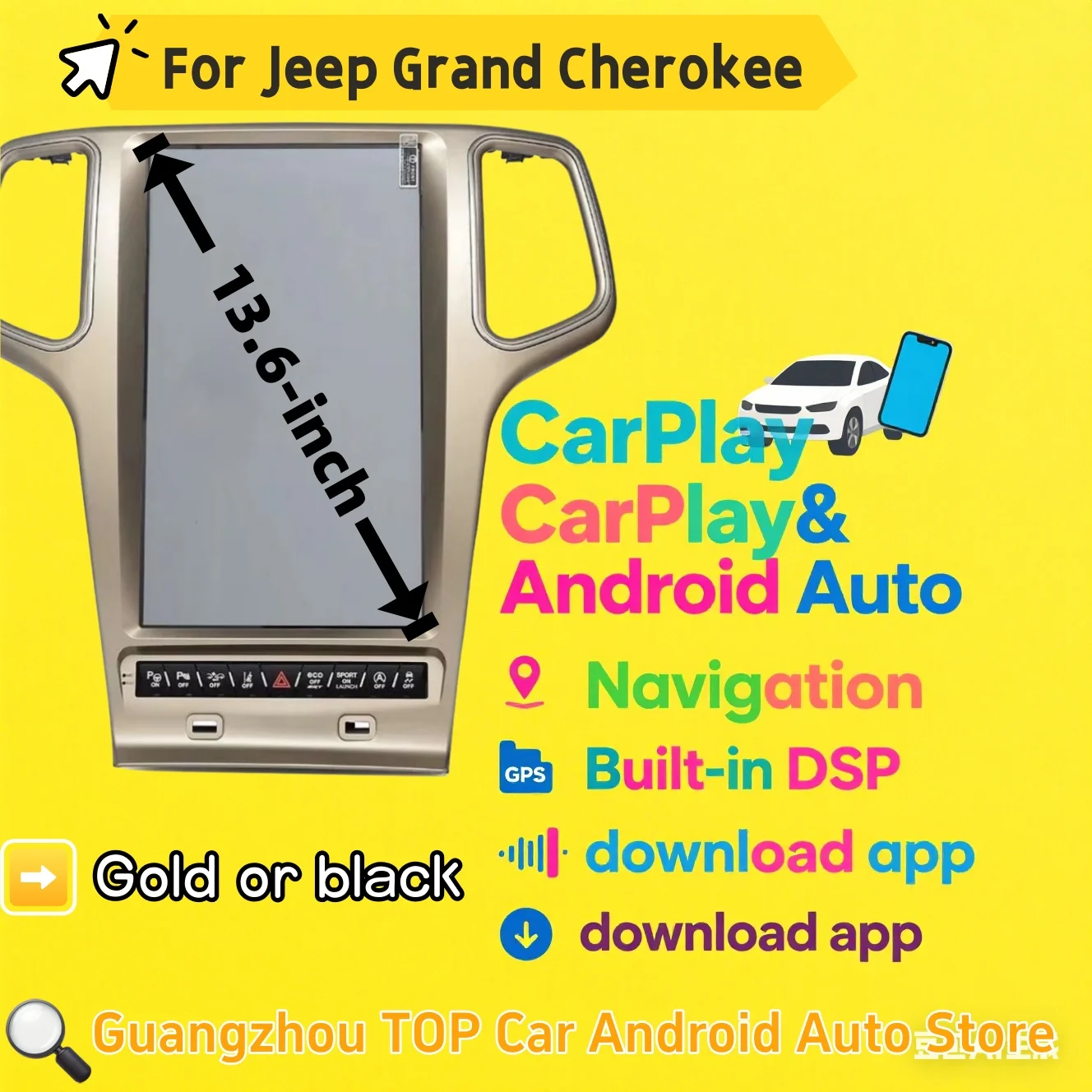 13.6" Android13 Auto Touch Screen Car For Jeep Grand Cherokee 2010 2011 2012 2013-2019 Multimedia Player GPS Stereo Navigation
13.6" Android13 Auto Touch Screen Car For Jeep Grand Cherokee 2010 2011 2012 2013-2019 Multimedia Player GPS Stereo Navigation