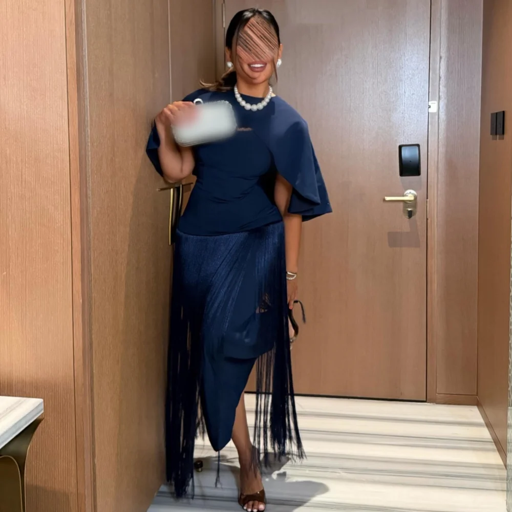 Customized O-Neck Shawl Fashion Fringe Straight Midi Dresses Elegant Evening Dress For Wedding Banquet
Customized O-Neck Shawl Fashion Fringe Straight Midi Dresses Elegant Evening Dress For Wedding Banquet