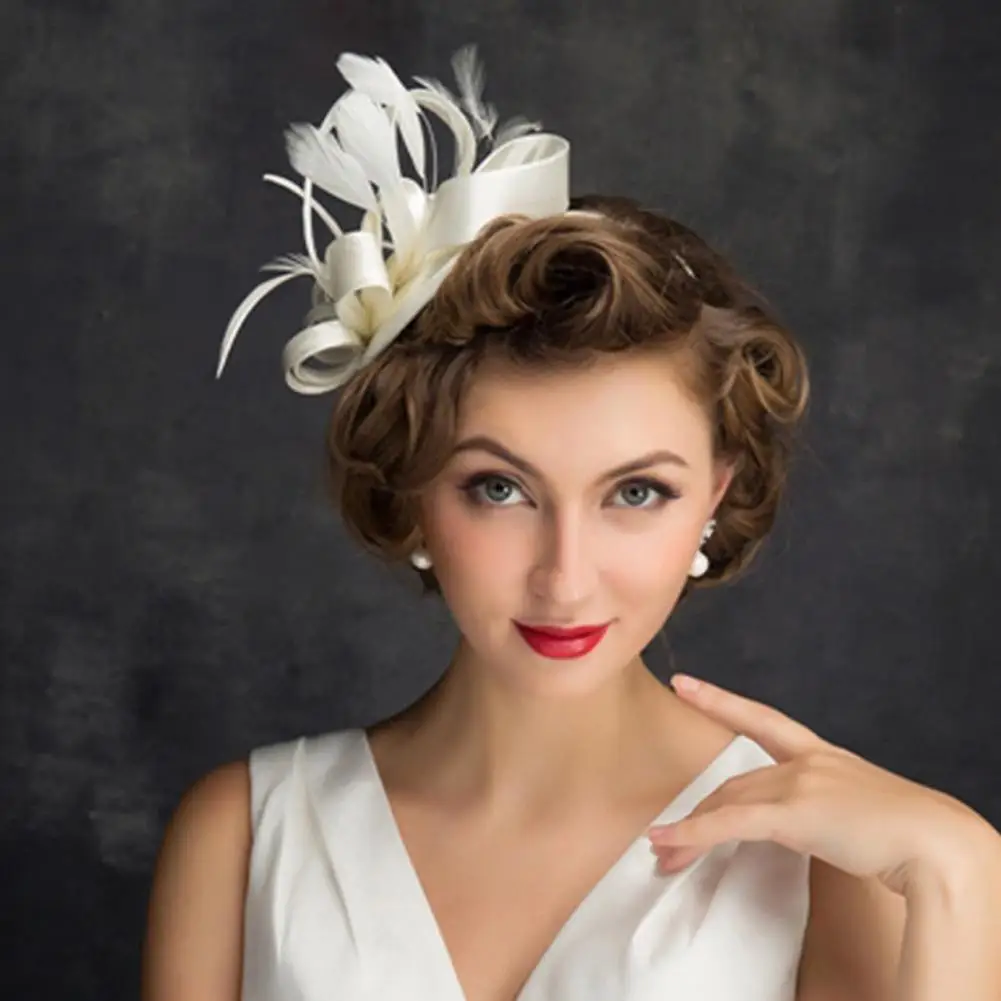 Tea Party Hat Elegant Satin Fabric Hair Hoop Fascinator Hat with Faux Feather Ribbon Decor Women's Headband Party Accessory Faux
Tea Party Hat Elegant Satin Fabric Hair Hoop Fascinator Hat with Faux Feather Ribbon Decor Women's Headband Party Accessory Faux