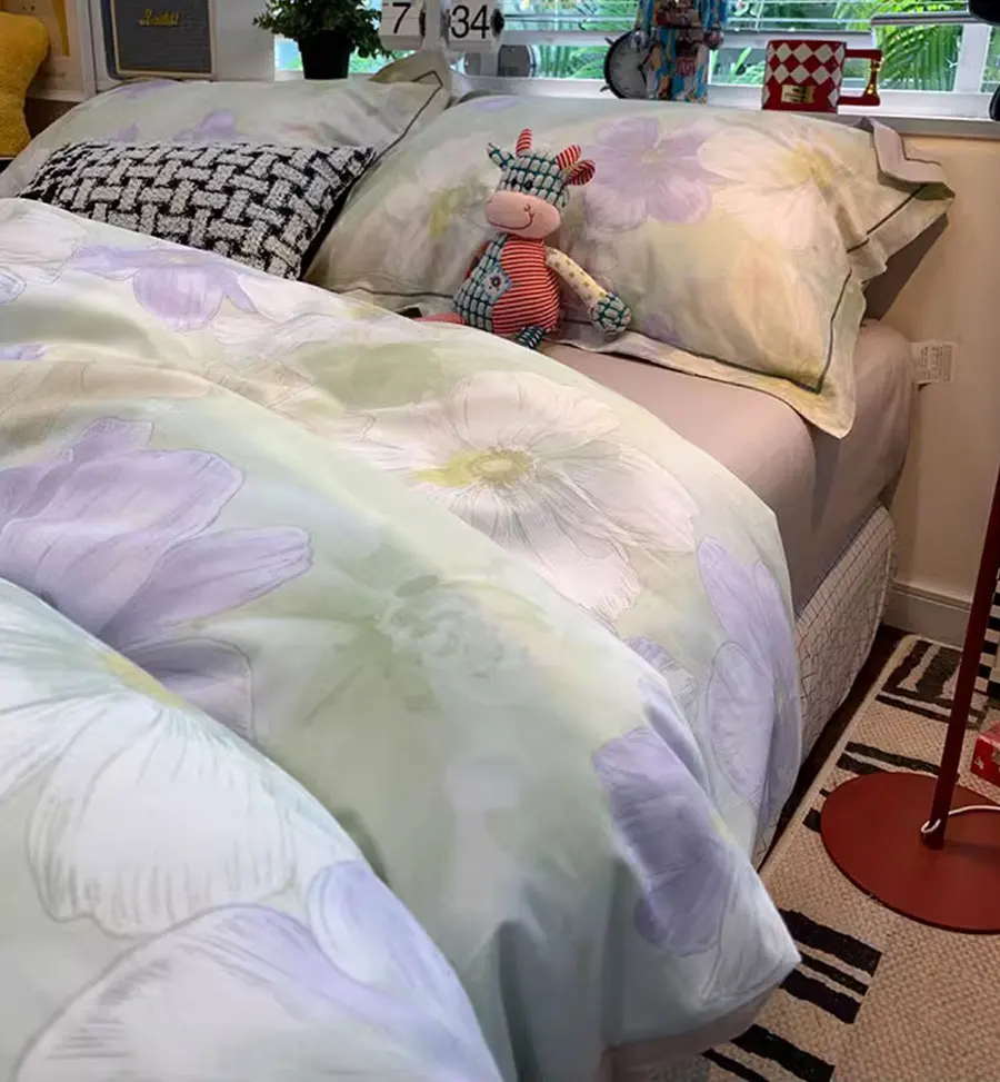 Fashion fresh flower green purple bedding set,full queen king modern rustic cotton home textile bed sheet pillowcase duvet cover
Fashion fresh flower green purple bedding set,full queen king modern rustic cotton home textile bed sheet pillowcase duvet cover