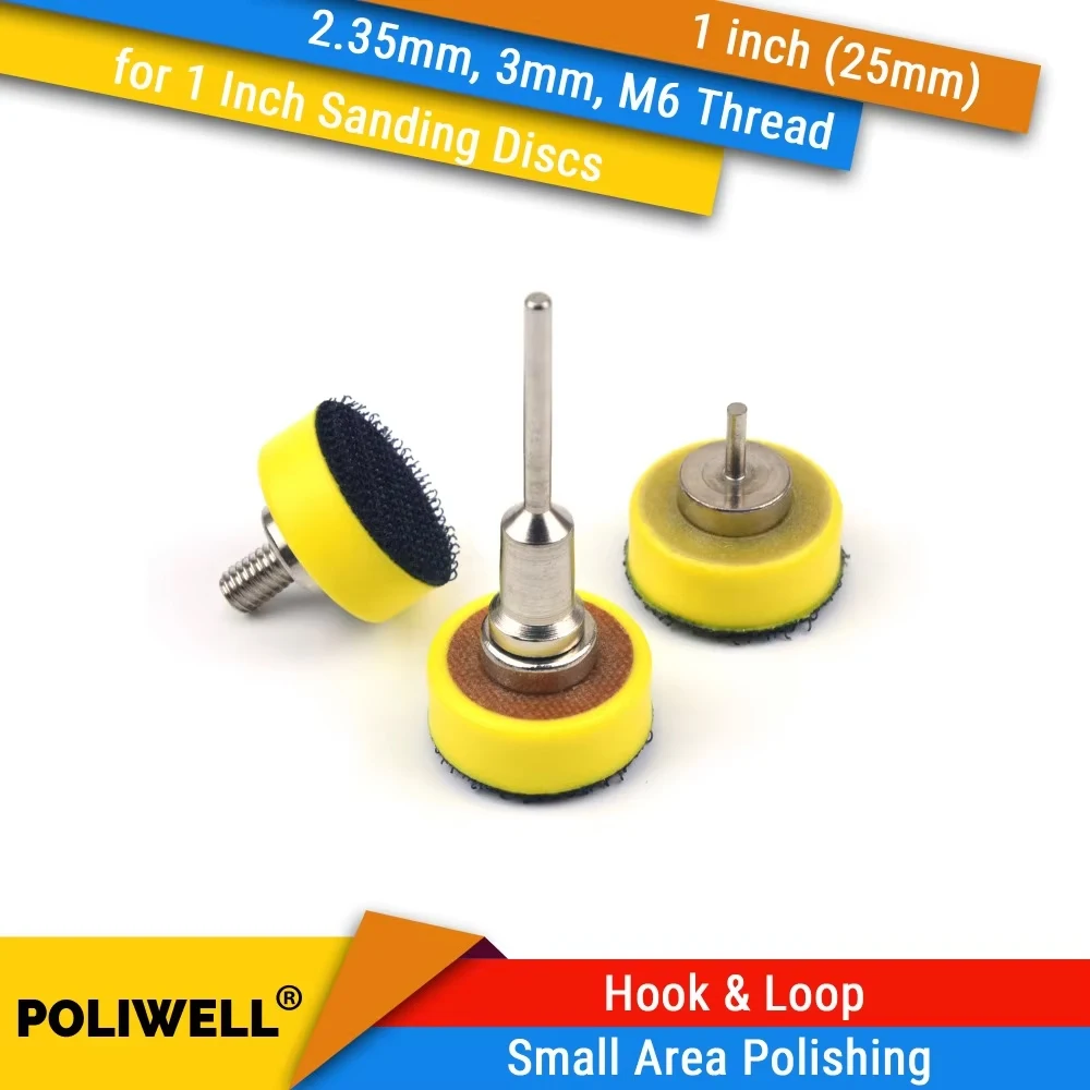 1 Inch 25mm Back-up Sanding Pad 2.35mm Shank or M6 Thread 3mm Shank for 1" Hook and Loop Sanding Discs for Dremel Accessories
1 Inch 25mm Back-up Sanding Pad 2.35mm Shank or M6 Thread 3mm Shank for 1" Hook and Loop Sanding Discs for Dremel Accessories