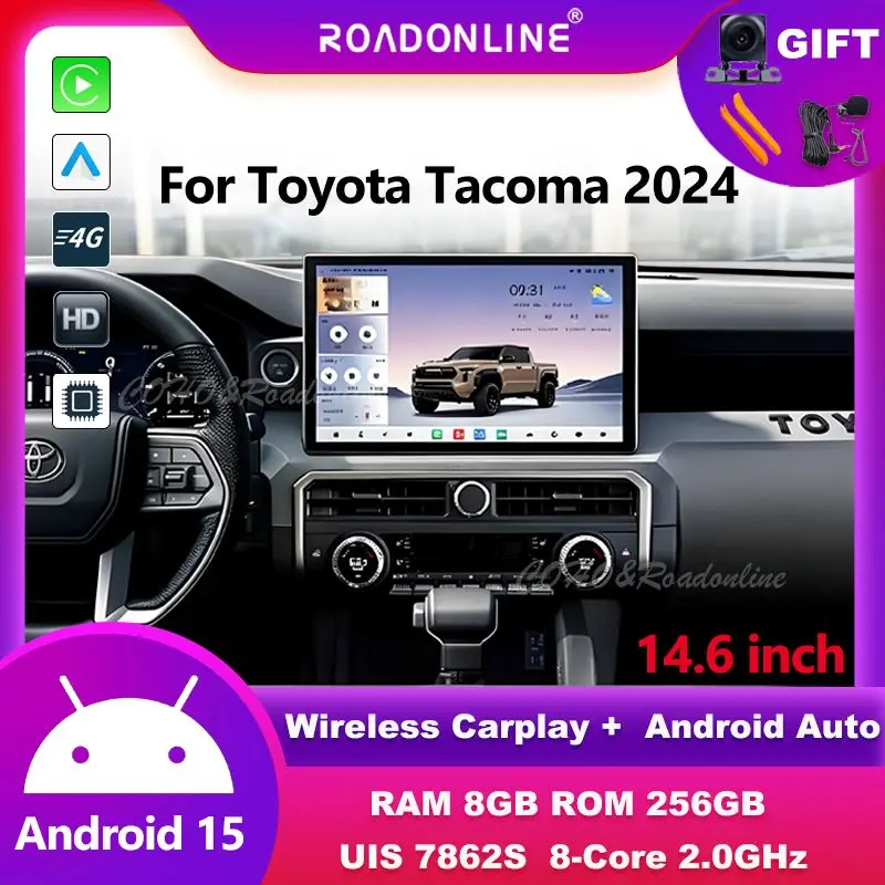 14.6-inch For the 2024 Toyota Tacoma Android 15 car radio stereo touchscreen GPS navigation multimedia head unit
14.6-inch For the 2024 Toyota Tacoma Android 15 car radio stereo touchscreen GPS navigation multimedia head unit