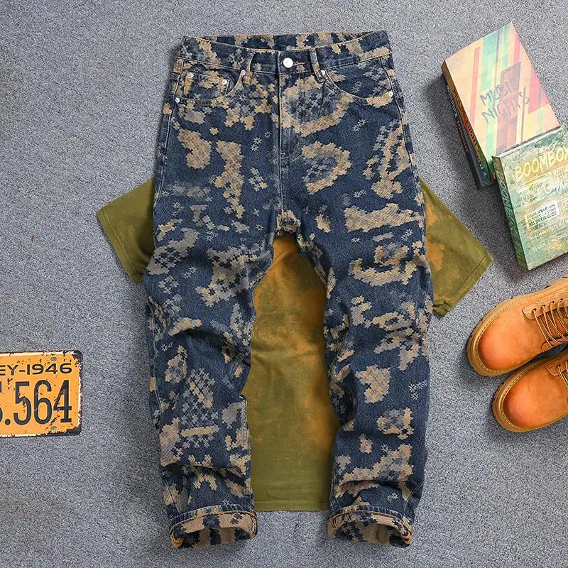 Mosaic Jacquard Embroidery Retro Jeans Men's Fashion High end Loose Straight Tube Trendy Printed Wide Leg Long Pants
Mosaic Jacquard Embroidery Retro Jeans Men's Fashion High end Loose Straight Tube Trendy Printed Wide Leg Long Pants