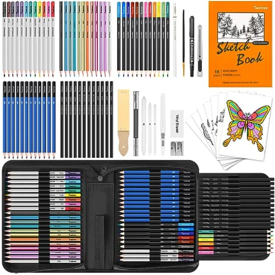 81 Pack Art Supplies for Adults Artists Gifts, Pro Art Kit Drawing Pencils Set, Drawing Supplies Sketching Kit Sketch Book, Col
81 Pack Art Supplies for Adults Artists Gifts, Pro Art Kit Drawing Pencils Set, Drawing Supplies Sketching Kit Sketch Book, Col