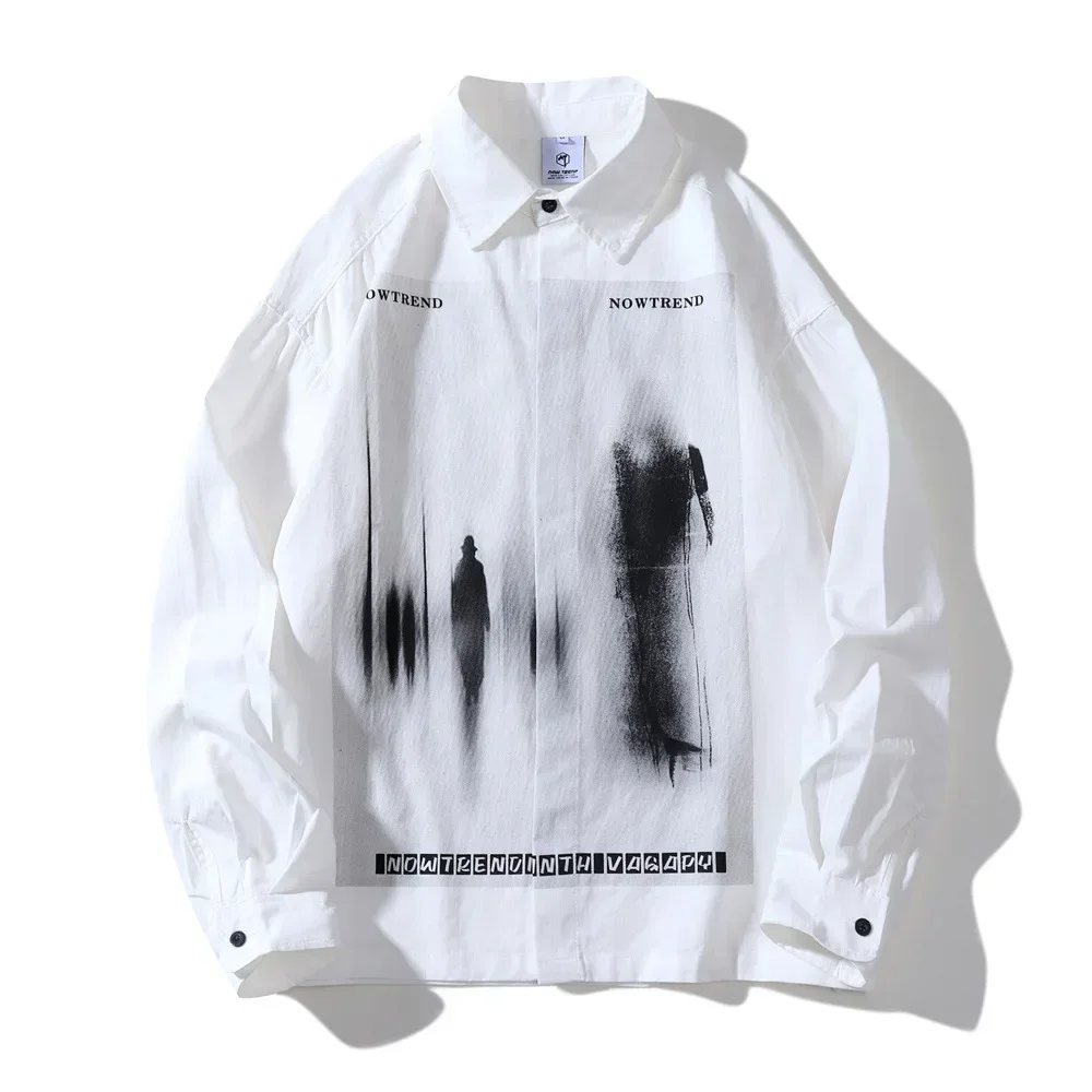 Japanese-style Printed Long-sleeved Shirt for Men High-street Trendy Brand Personalized and Loose-fitting with A Turnover Collar
Japanese-style Printed Long-sleeved Shirt for Men High-street Trendy Brand Personalized and Loose-fitting with A Turnover Collar