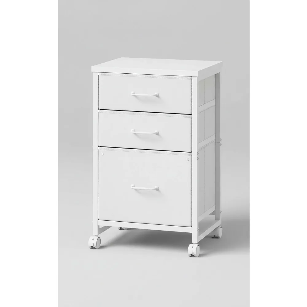 3 Drawer Mobile File Cabinet with Wheels Fabric Vertical Storage for Home Office A4 Letter Size White
3 Drawer Mobile File Cabinet with Wheels Fabric Vertical Storage for Home Office A4 Letter Size White