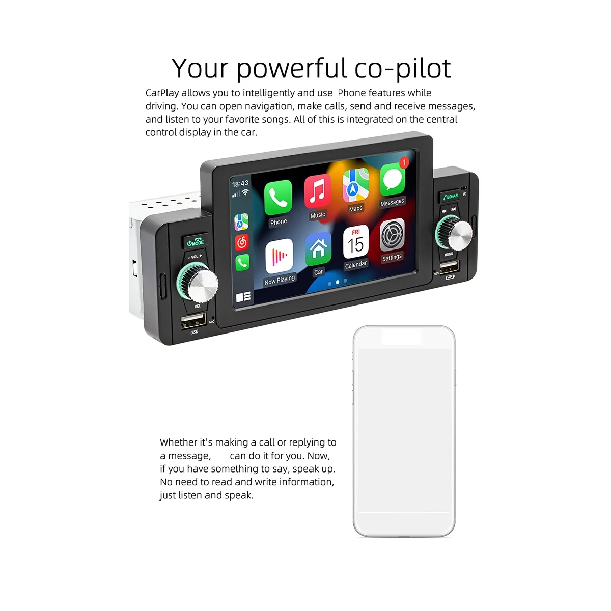 1 Din 5-дюймовый автомобильный радиоприемник, автомобильный стерео Bluetooth MP5 плеер с Apple CarPlay Android, авто TF USB FM сенсорный экран 
1 Din 5-дюймовый автомобильный радиоприемник, автомобильный стерео Bluetooth MP5 плеер с Apple CarPlay Android, авто TF USB FM сенсорный экран