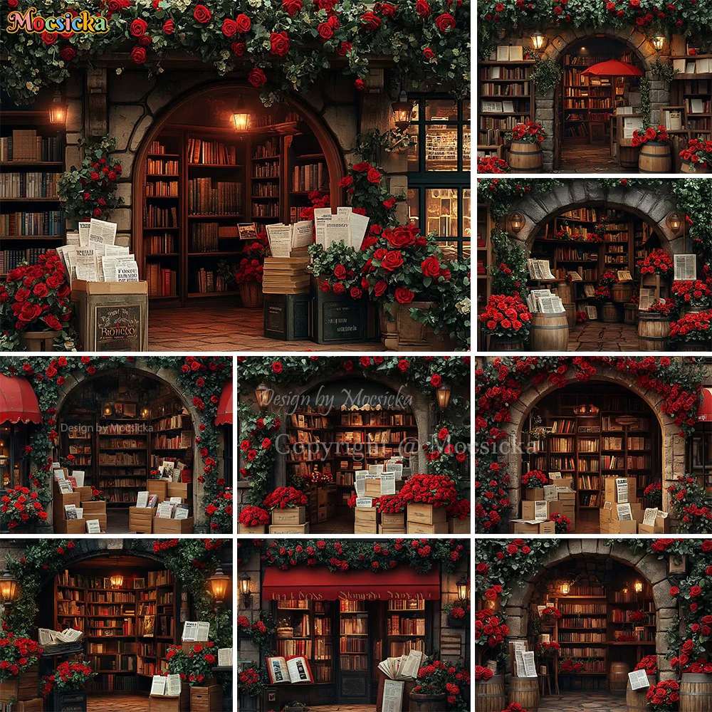 Valentine's Day Bookstore Background Photography Red Rose Flower Lantern Backdrop Bridal Show Decor Girl Birthday Photo Studio
Valentine's Day Bookstore Background Photography Red Rose Flower Lantern Backdrop Bridal Show Decor Girl Birthday Photo Studio