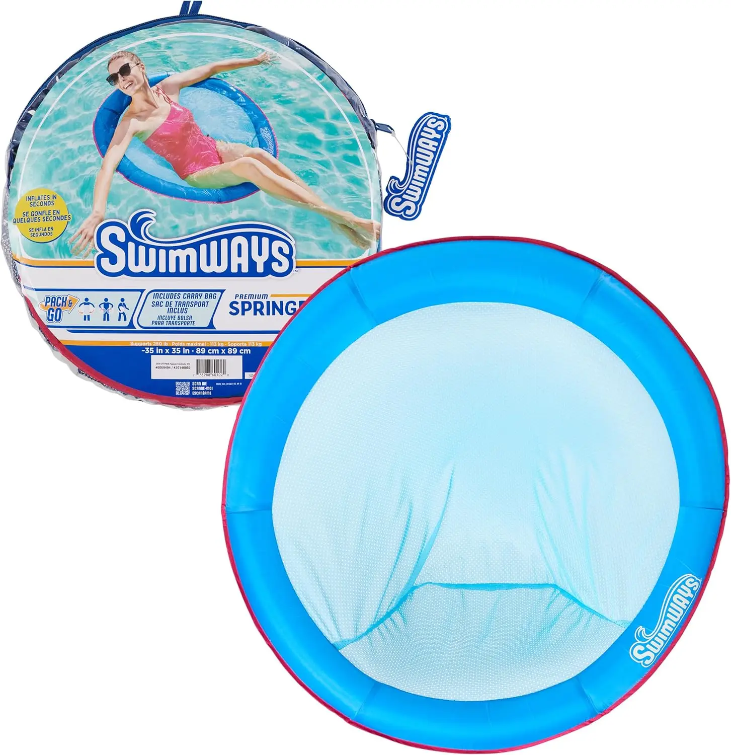 Spring Float Premium Papasan Pool Lounger, Inflatable Pool Floats for Adults with Fast Inflation, Ages 15 & Up
Spring Float Premium Papasan Pool Lounger, Inflatable Pool Floats for Adults with Fast Inflation, Ages 15 & Up