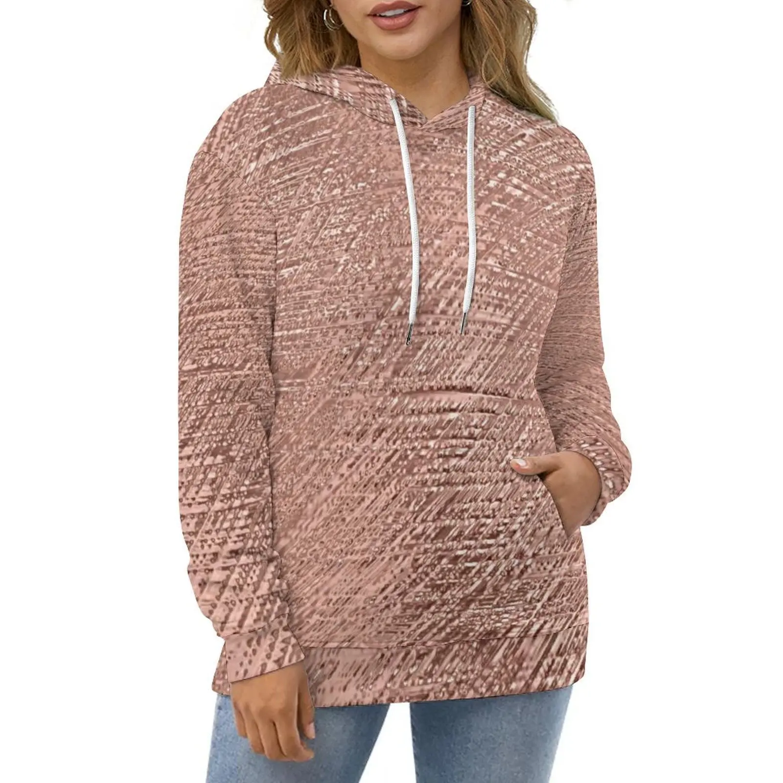 Faux Metallic Casual Hoodies Rose Gold Faux Print Retro Hoodie Lady Long-Sleeve Classic Design Loose Oversize Hooded Sweatshirts
Faux Metallic Casual Hoodies Rose Gold Faux Print Retro Hoodie Lady Long-Sleeve Classic Design Loose Oversize Hooded Sweatshirts