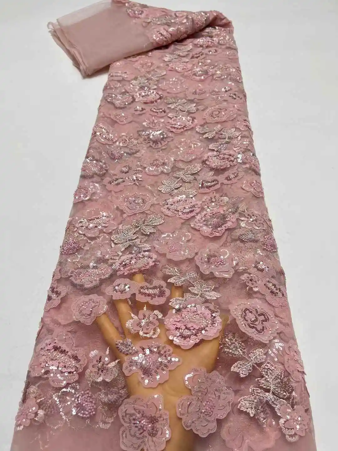Luxury Lace African Lace Fabric 2025 High Quality French 3D Flower Sequins Embroidery Beads Tulle Lace Fabric For Party Dress
Luxury Lace African Lace Fabric 2025 High Quality French 3D Flower Sequins Embroidery Beads Tulle Lace Fabric For Party Dress