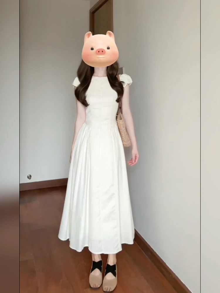 White Bubble Sleeve Women's Dress Waist Cinched Summer round Neck Long Dress A-Line Korean Style Commute Wind plus Size Dress
White Bubble Sleeve Women's Dress Waist Cinched Summer round Neck Long Dress A-Line Korean Style Commute Wind plus Size Dress