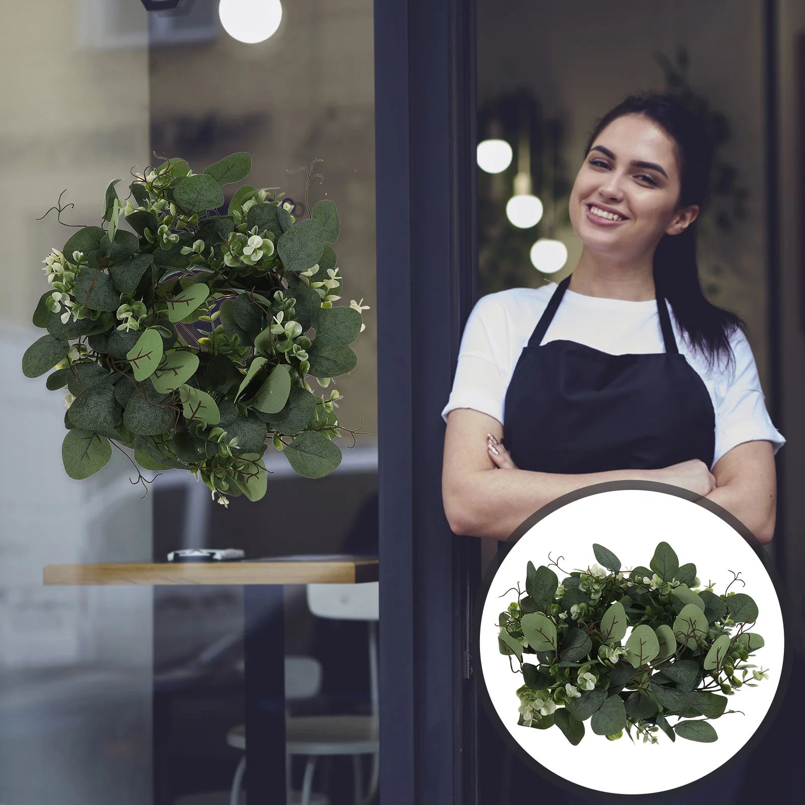 Artificial Eucalyptus Wreath Decoration Lightweight Realistic Leaf Design Door Decor Spring Greenery Wreaths Front
Artificial Eucalyptus Wreath Decoration Lightweight Realistic Leaf Design Door Decor Spring Greenery Wreaths Front