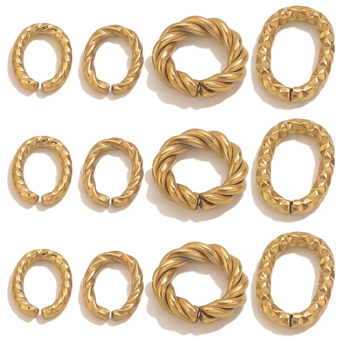 20pcs Stainless Steel Gold-plated Twisted Ring Opening Connectors for DIY Bracelet Necklace Jewelry Making Materials Accessories
20pcs Stainless Steel Gold-plated Twisted Ring Opening Connectors for DIY Bracelet Necklace Jewelry Making Materials Accessories