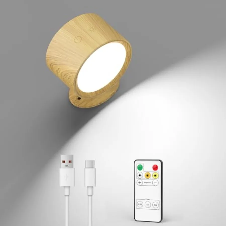 LED Wall Mounted Lights 2 Pcs with Remote, Rechargeable Wall Sconce with 3 Color Temps and Dimmable Magnetic 360° Rotation Cord
LED Wall Mounted Lights 2 Pcs with Remote, Rechargeable Wall Sconce with 3 Color Temps and Dimmable Magnetic 360° Rotation Cord