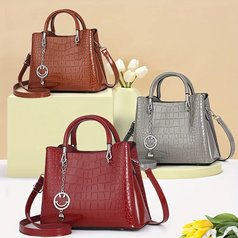 Crocodile Pattern Handbag, Fashion Crossbody Bag, Women's Elegant Tote Bag Shoulder Purse
Crocodile Pattern Handbag, Fashion Crossbody Bag, Women's Elegant Tote Bag Shoulder Purse